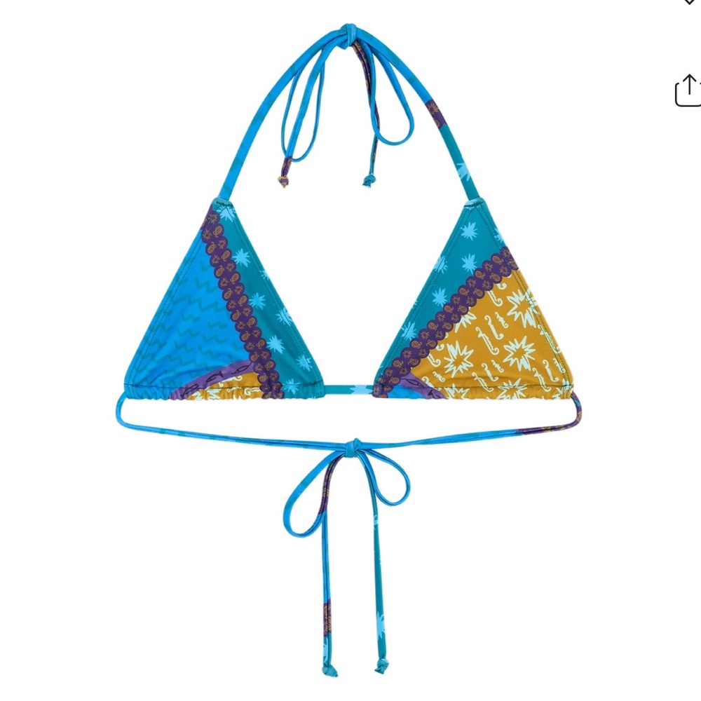 NWT Donde Esteban Blue Estrellitas Bikini Top